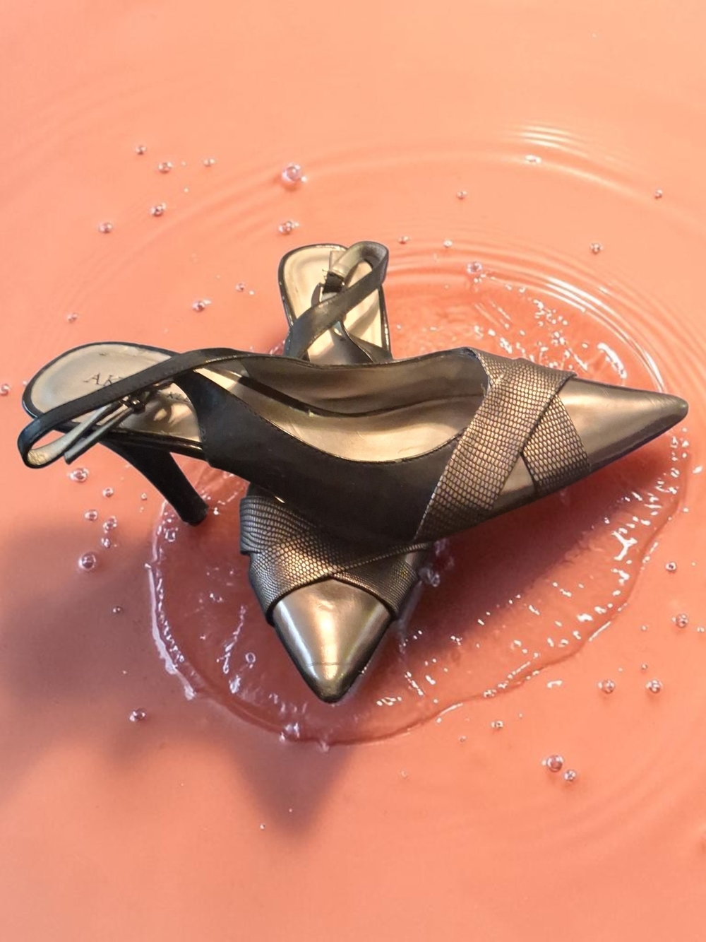 Anne Klein slingback pumps pointed toe Kitten Heel Women's Shoes Size 8.5